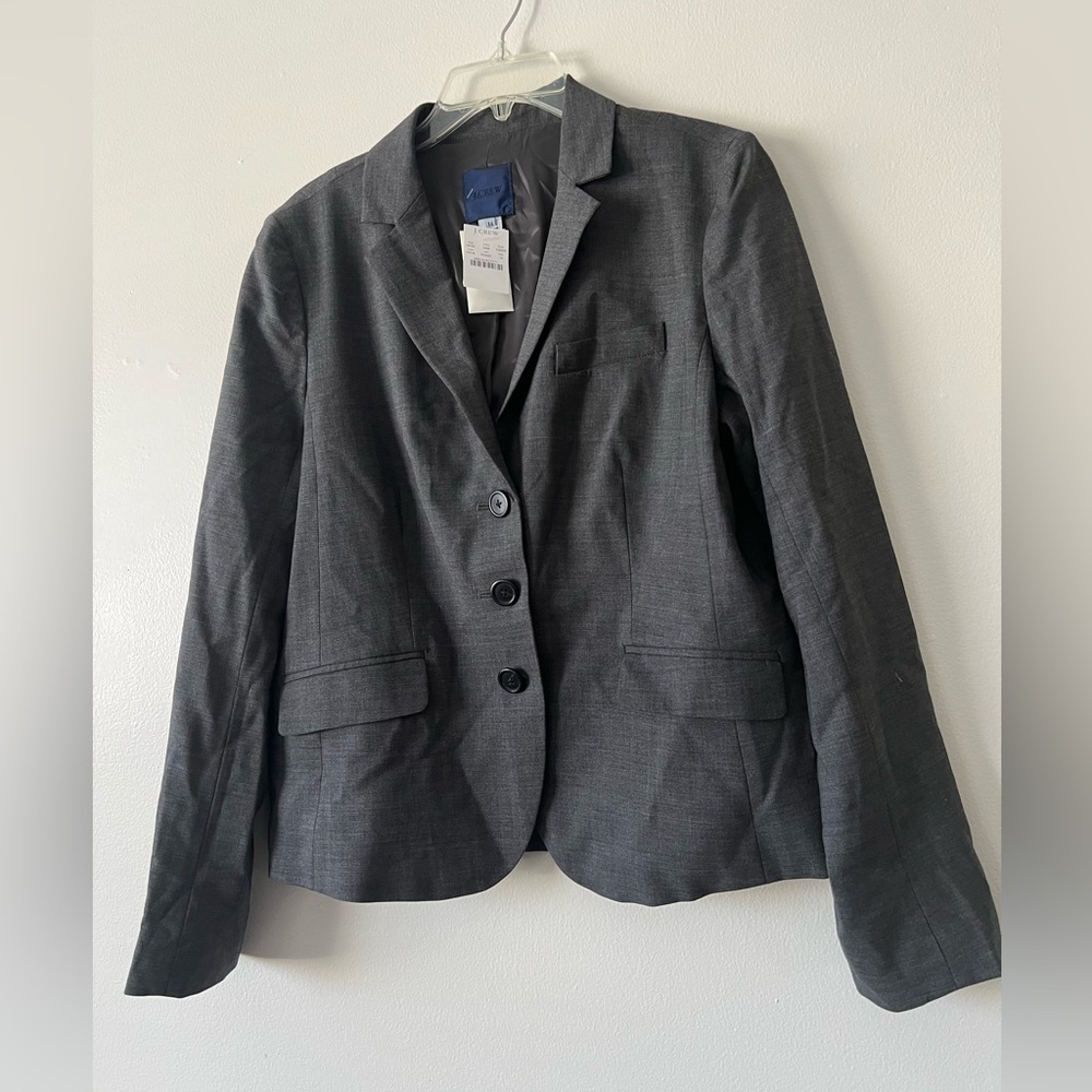15. J. Crew Wool Grey Blazer - Size 14